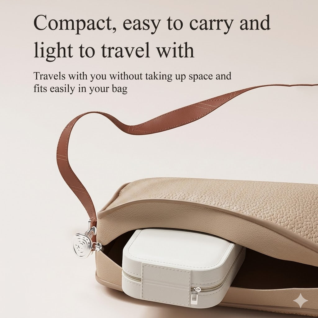 Portable Travel Jewelry Organizer with LED Lighted Mirror - Compact Makeup Case..