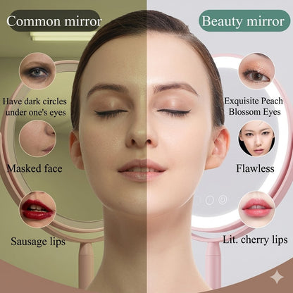 Portable Travel Jewelry Organizer with LED Lighted Mirror - Compact Makeup Case..