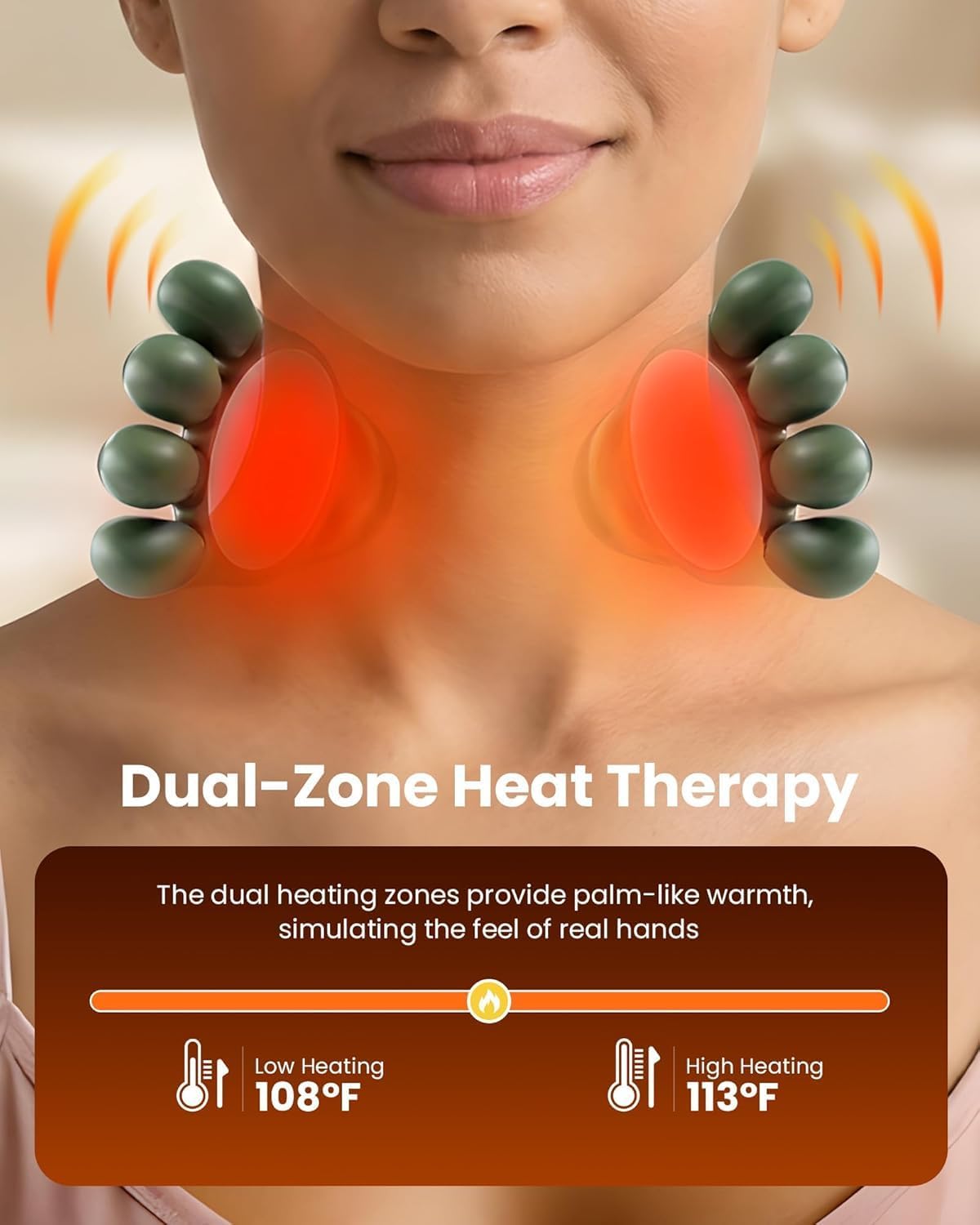 Bionic Heated Massager, Wireless Portable  Neck and Back Massager..