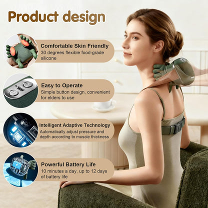 Bionic Heated Massager, Wireless Portable  Neck and Back Massager..