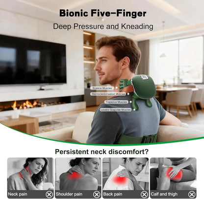 Bionic Heated Massager, Wireless Portable  Neck and Back Massager..