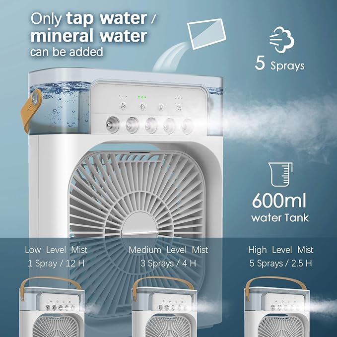 ❄️ Portable Evaporative Air Cooler with Mist Function fan..