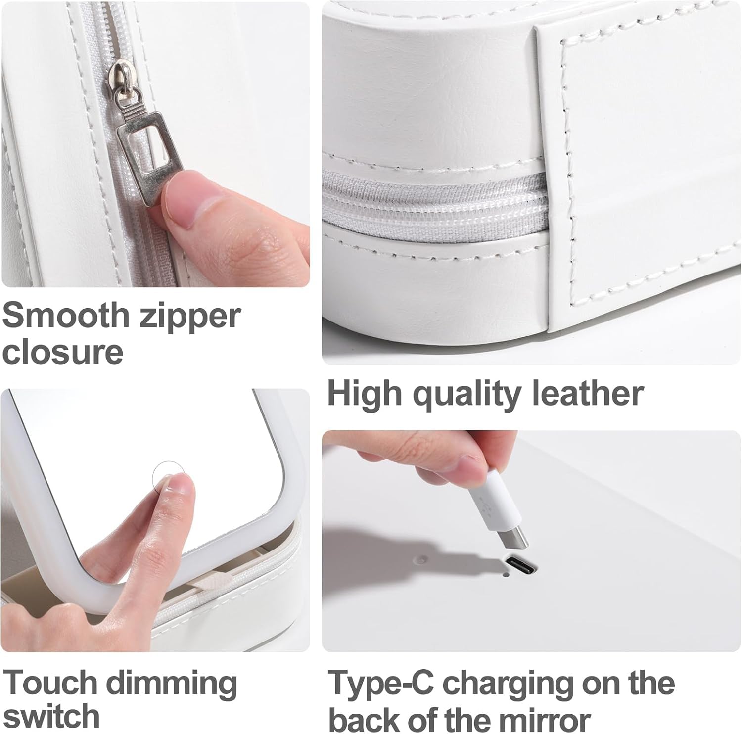 Portable Travel Jewelry Organizer with LED Lighted Mirror - Compact Makeup Case..