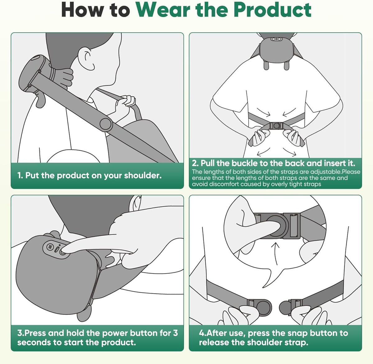 Bionic Heated Massager, Wireless Portable  Neck and Back Massager..