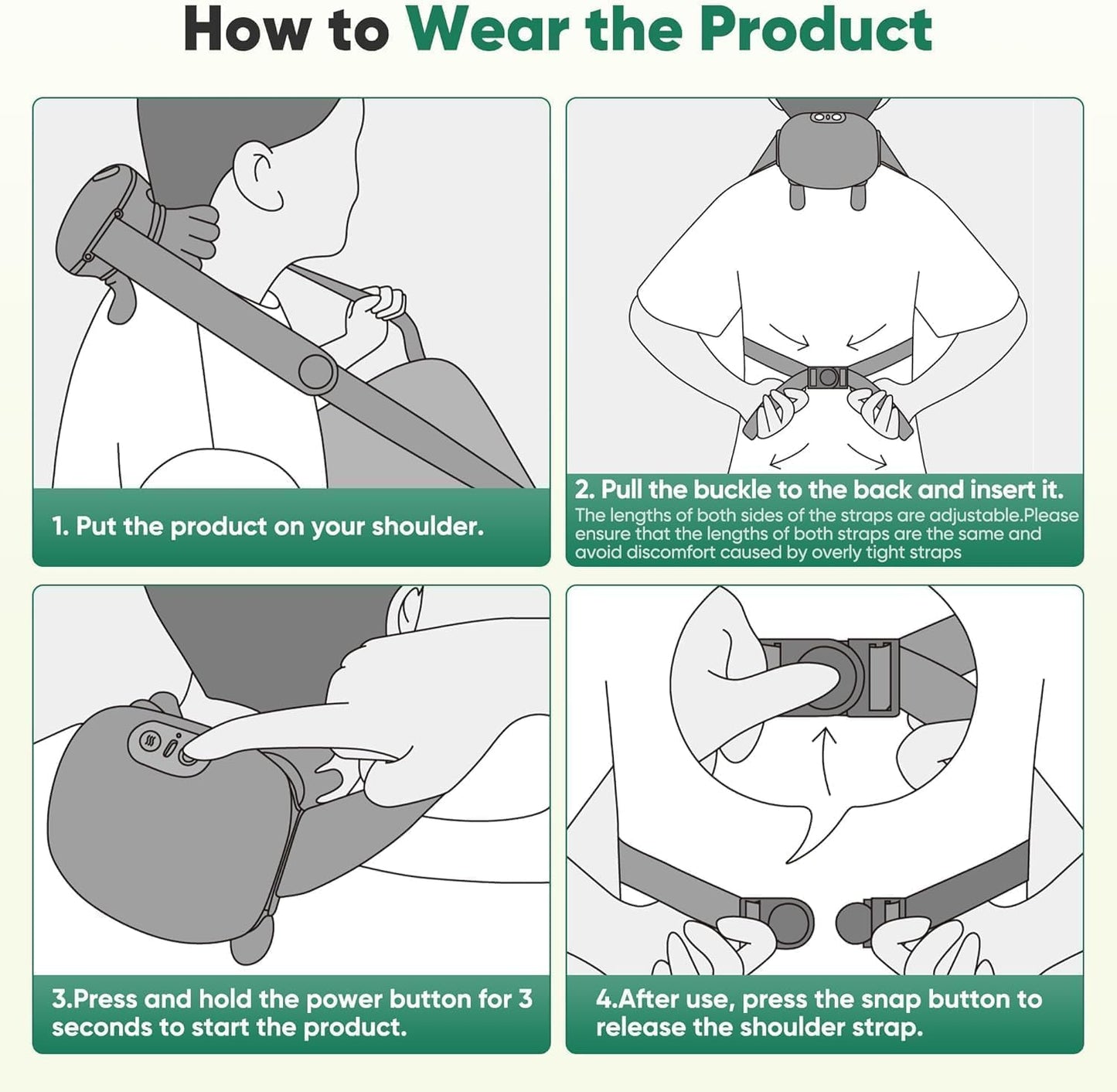 Bionic Heated Massager, Wireless Portable  Neck and Back Massager..