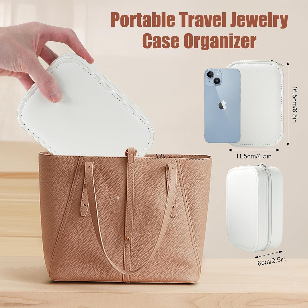 Portable LED Makeup Mirror with Built-in Cosmetic Storage Case..