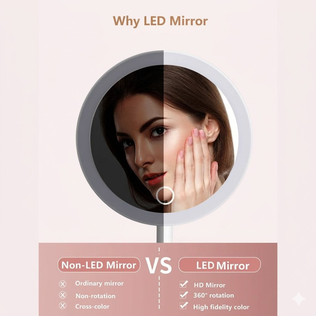 Portable Travel Jewelry Organizer with LED Lighted Mirror - Compact Makeup Case..