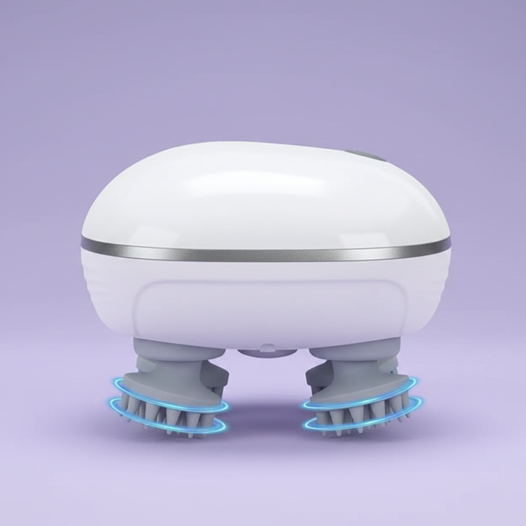 Massage device - side view purple background