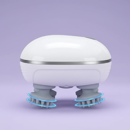 Massage device - side view purple background